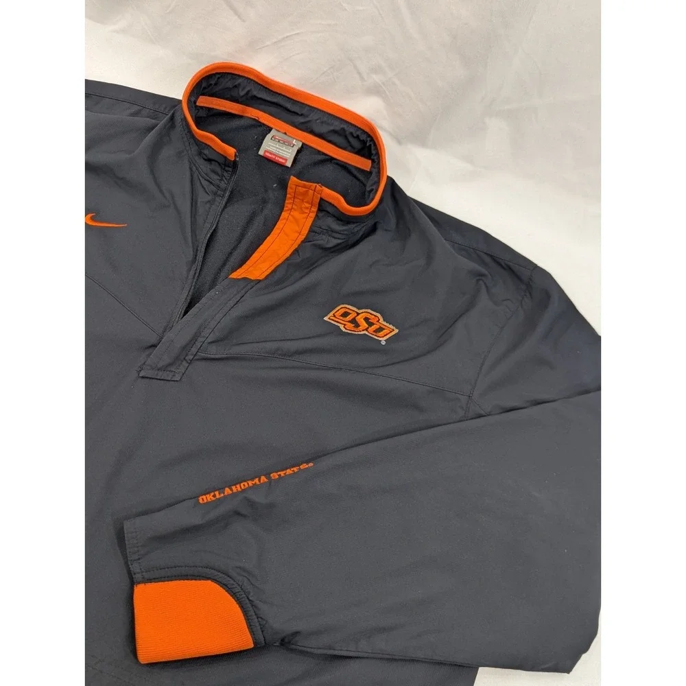 Vintage Nike Team Storm Fit Oklahoma State‎ Cowboys Quarter Zip Pullover Large
